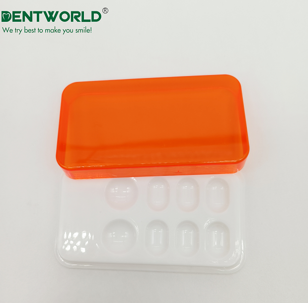 dental oral palette resin storage instrument case resin mixing shade box with light-proof cover